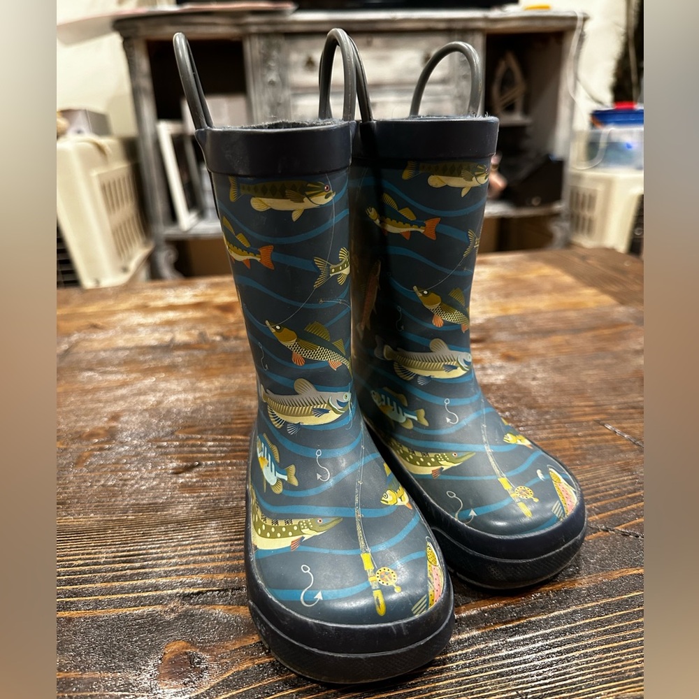 Toddler Fish Print Rubber Rainboots US 8